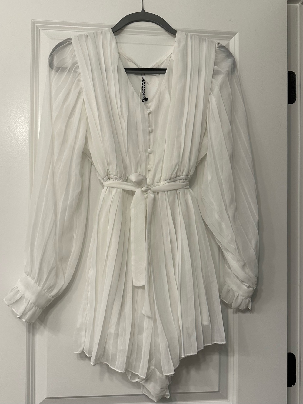 Pleated Belted Romper